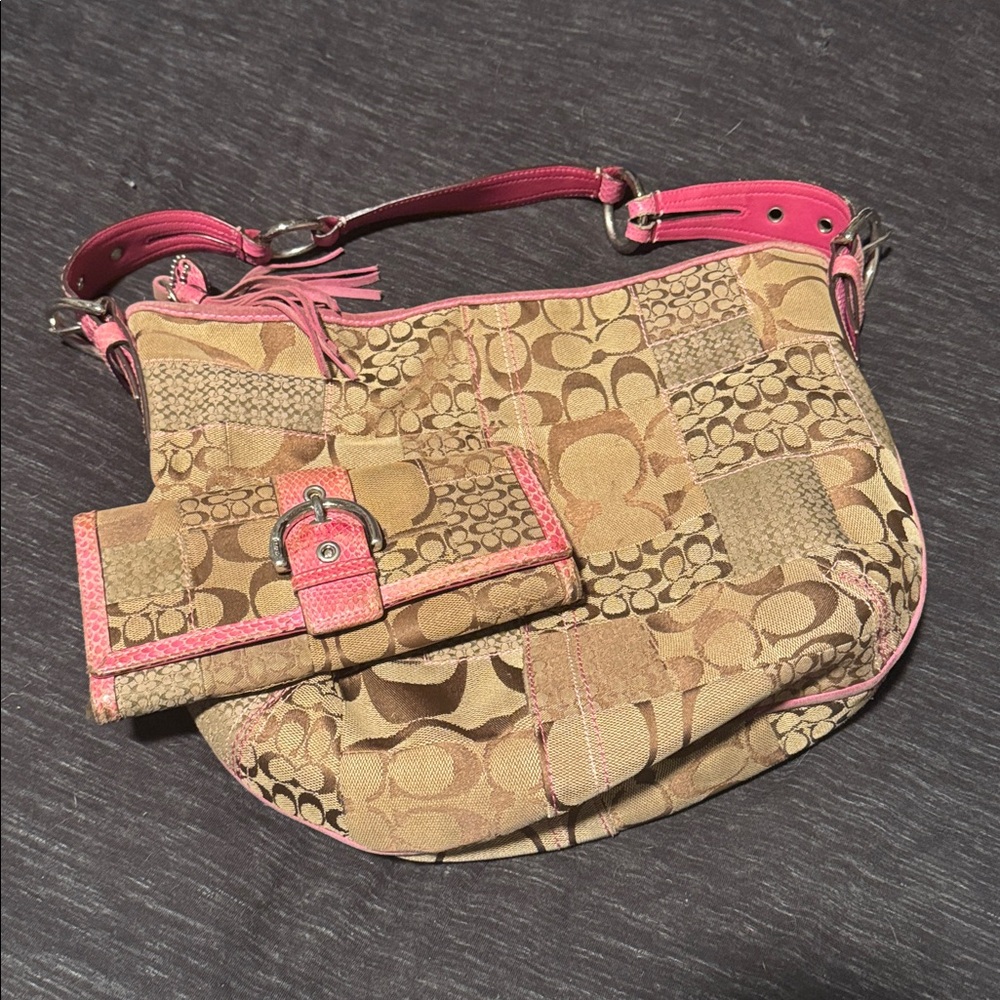 Authentic Coach Patchwork Shoulder Bag & Large Wa… - image 1